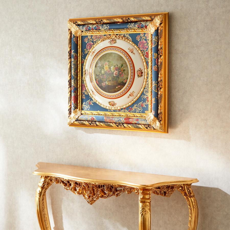 金 彫金 昭和レトロ 蘭の花金銅板彫刻 木製フレーム 額縁 アート