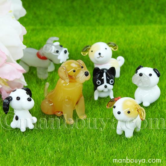 犬 雑貨 ミニチュア ガラス細工 動物 飾り 置物 フォーカート ポチ