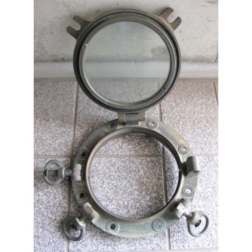 真鍮製船舶用舷窓250 船窓 開閉式 スカッツル ポールド 丸窓 : マリン