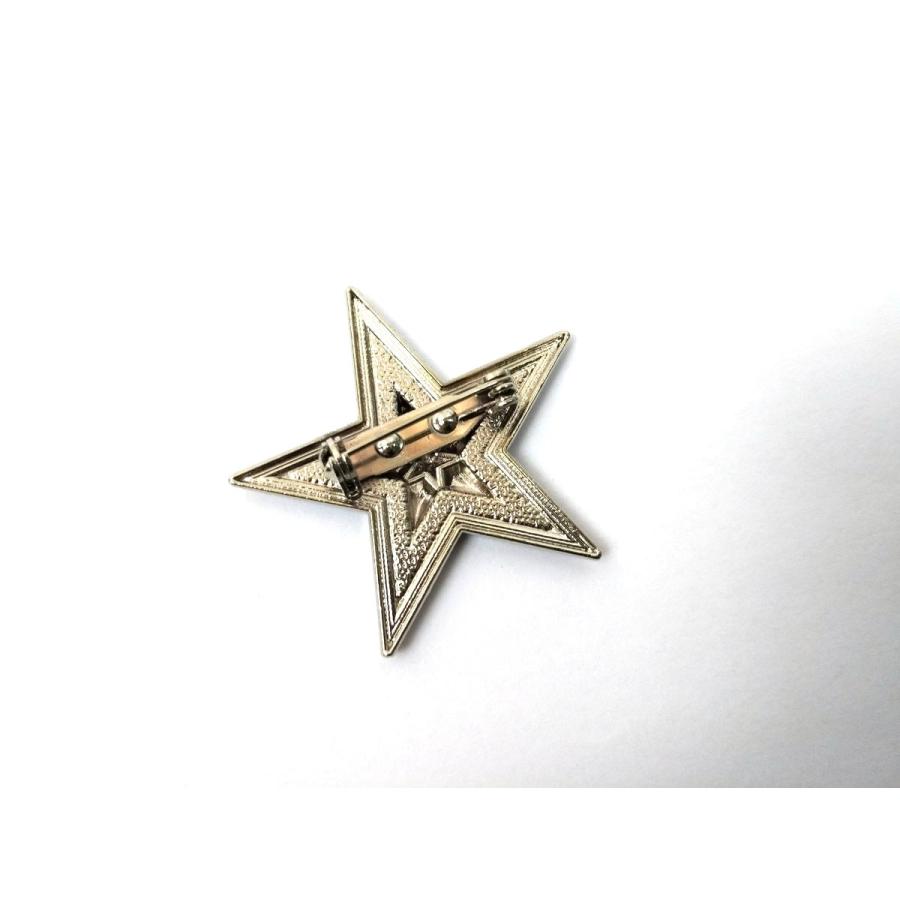 星型 スター ピンブローチ ラペルピン シルバー 3.8cmX3.7cm 送料無料