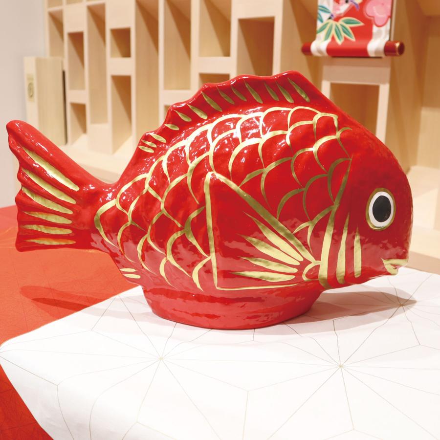 鯛 縁起物 ディスプレイ/張り子 お魚型 目出鯛 8号/お正月 置物 飾り