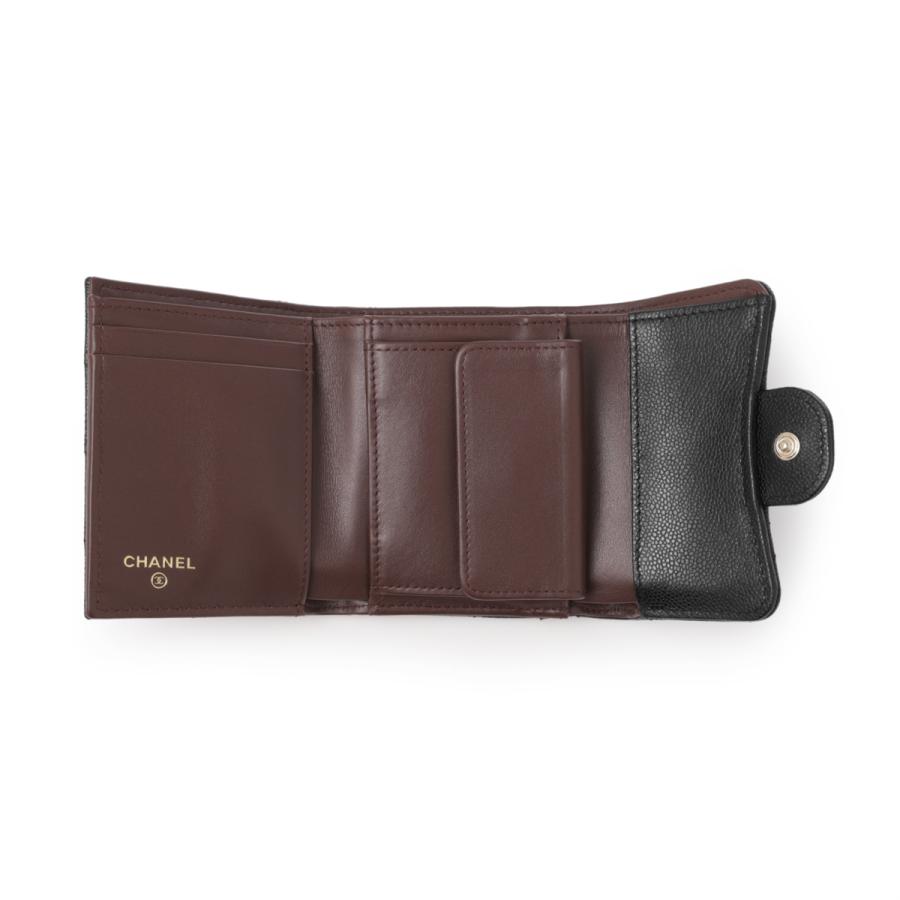 シャネル CHANEL 3つ折り財布 小銭入れ付き MATELASSE ブラック