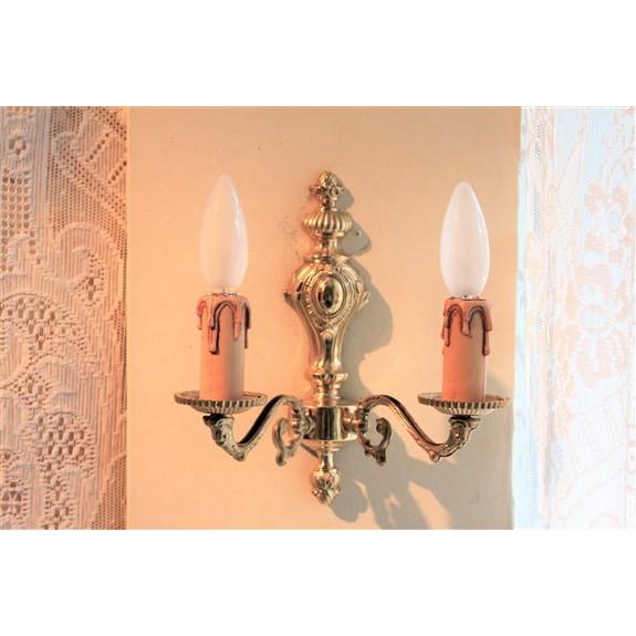 フランスアンティーク調ツインキャンドル型ブラケットライト