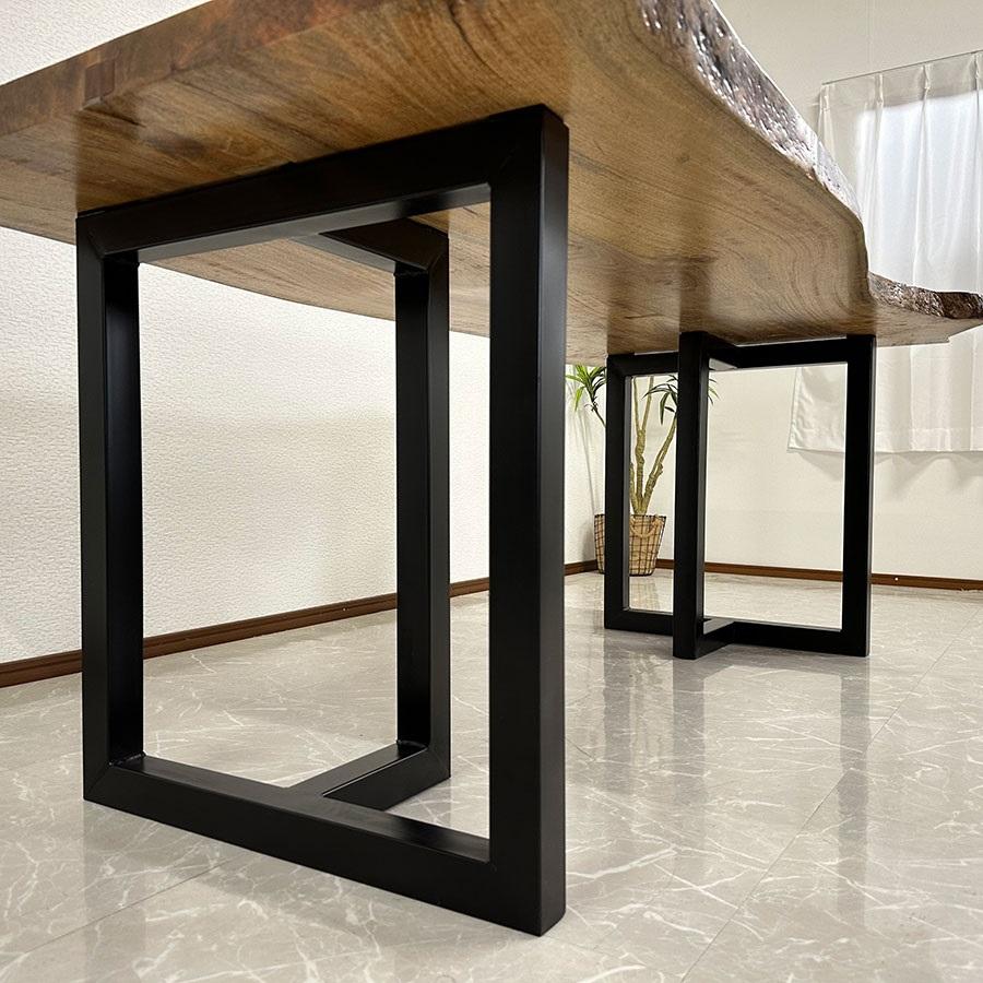 一枚板用脚 ダイニングテーブル脚 ブラック 座卓可能 2本セット DIY 脚