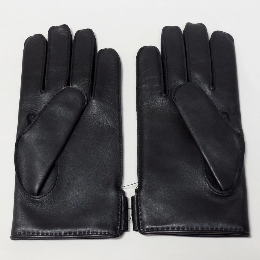 HERMES（エルメス） メンズ手袋 ユベール ブラック ラムスキン