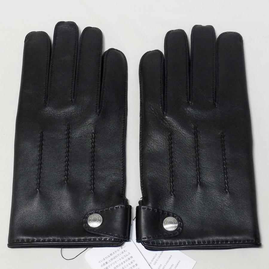 HERMES（エルメス） メンズ手袋 ユベール ブラック ラムスキン