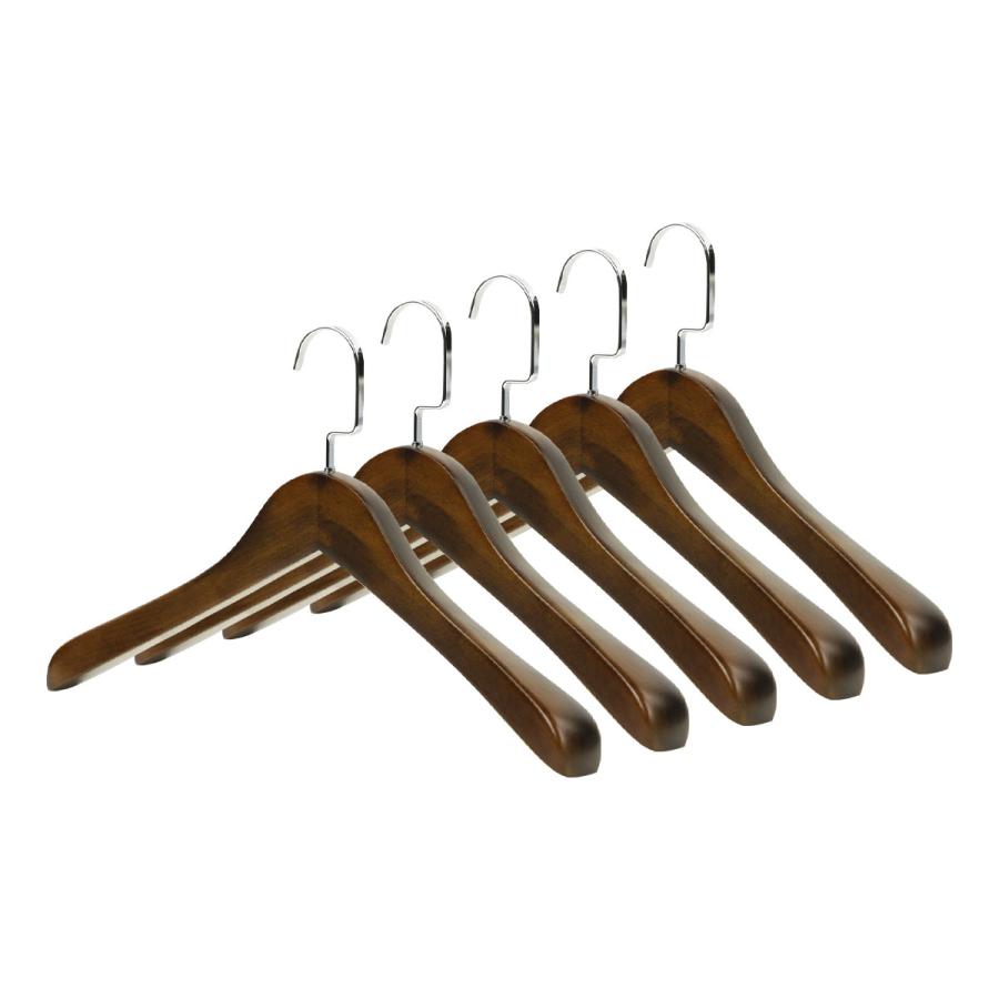 木製 ハンガー 5本セット スーツ ・ジャケット 用 名入れ オプション