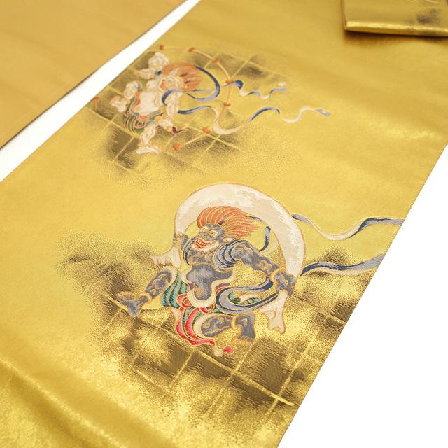 袋帯 フォーマル 未使用 正絹 金 引箔地 京都 西陣 落款有り 金糸
