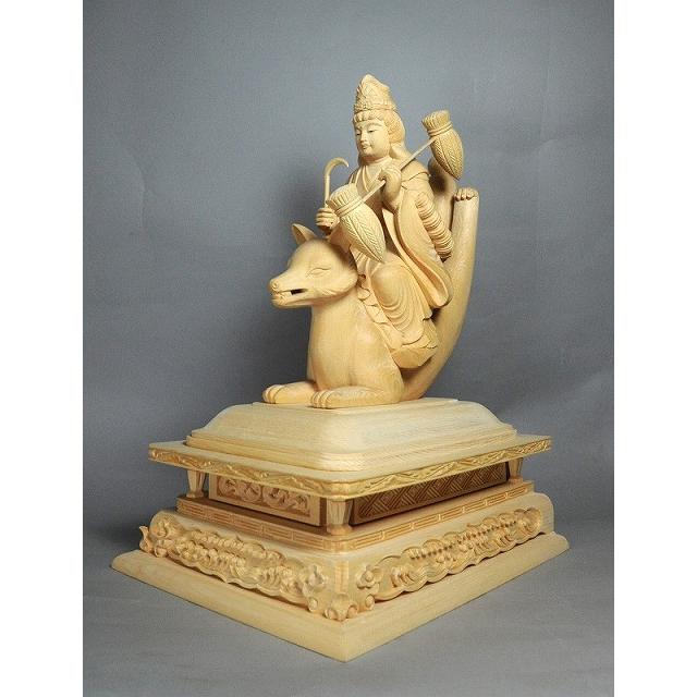 木彫仏像 最上稲荷像 総高21cm つげ材木地仕上 : 有限会社みやこ仏像