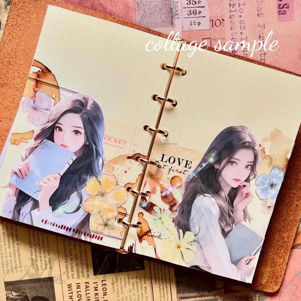 デザインペーパー a4 コラージュシート 女の子 コラージュ素材