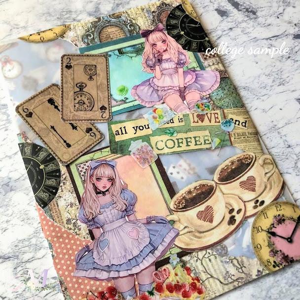 素材紙 a4デザインペーパー コラージュシート 人物 女の子 デザイン