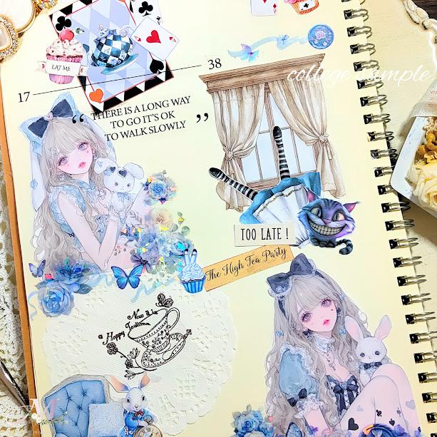 コラージュシート 素材紙 a4デザインペーパー 人物 女の子 PinkRabbits