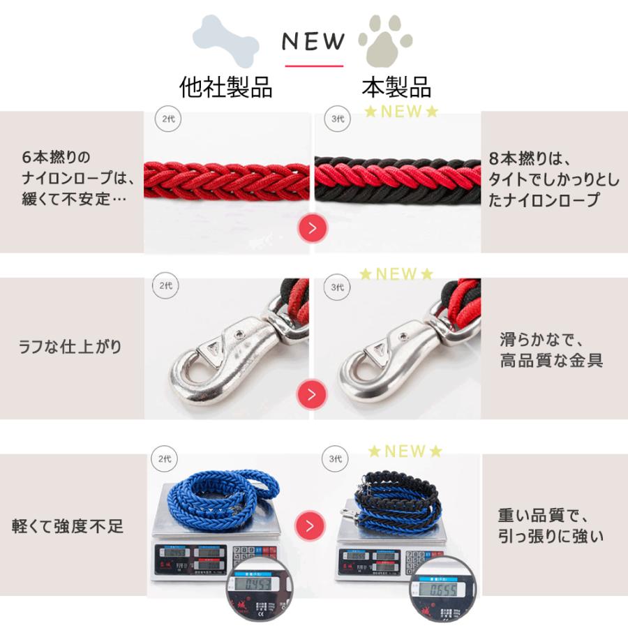 リード パラコード 犬 ハーフチョーク 首輪セット 長さ1.2m 太さ1.5cm