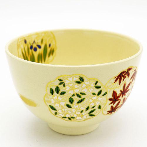 抹茶茶碗 花丸 通年物 茶の湯 お稽古用 茶道具 陶磁器 茶の湯用品 抹茶
