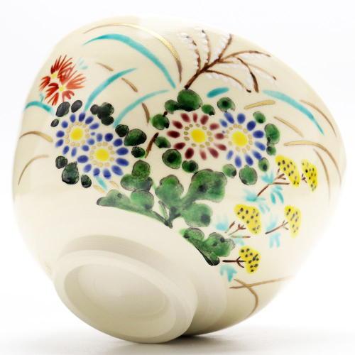 抹茶茶碗 色絵 秋草 志峰作 秋物 茶道具 陶磁器 茶の湯用品 お点前用