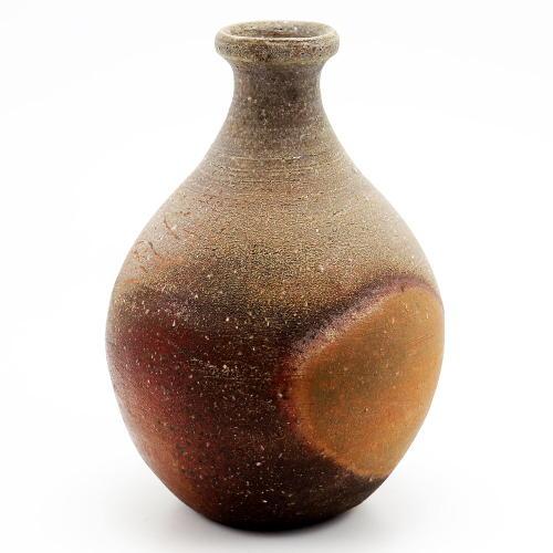 備前焼 窯変徳利 お猪口 セット 2合 窯元 作家 石田育男 陶印 陶器 酒