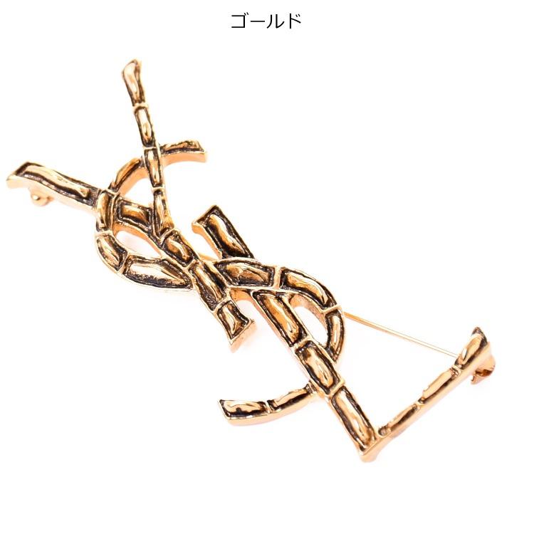 SAINT LAURENT YSLロゴブローチ クロコダイル 【公式通販】