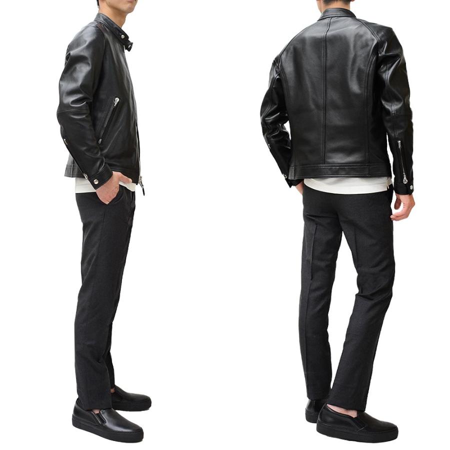 新品未使用】EMMETI/MASSIMO BR別注シングルライダース 50 黒 B.R.