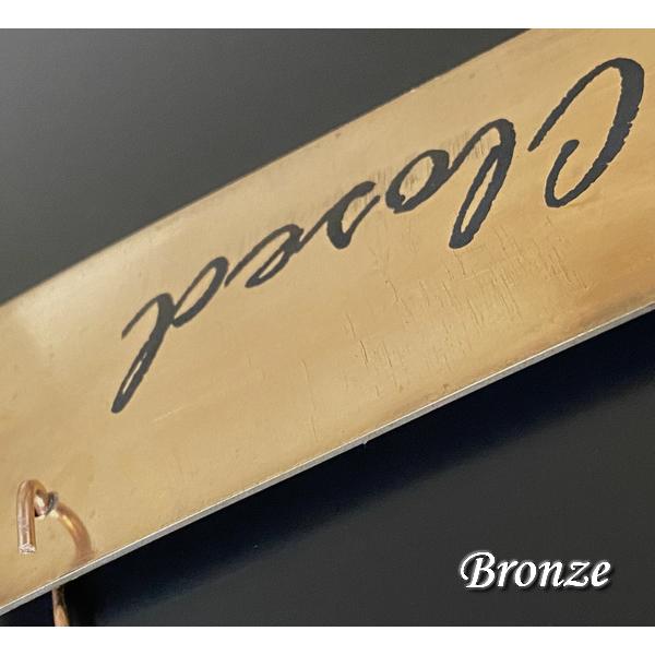 ダメージ加工 金属製 オープン クローズ 看板 OPEN CLOSED 真鍮