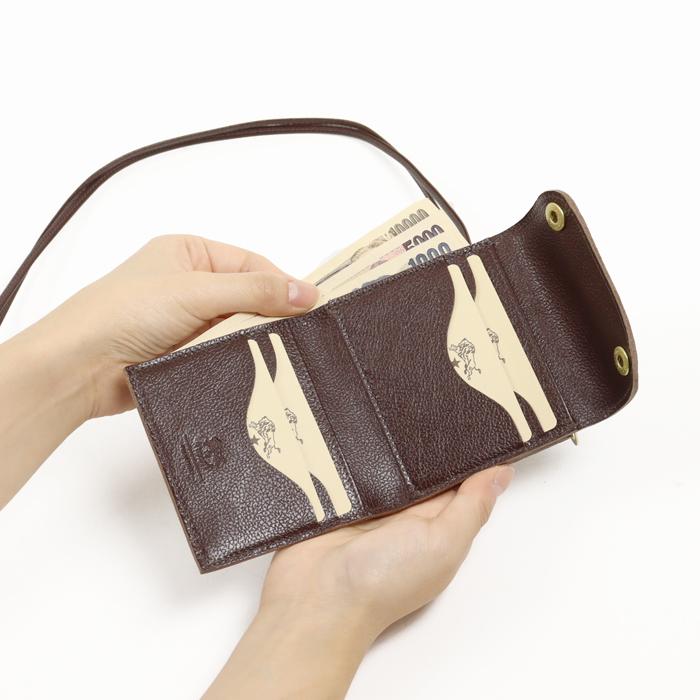 IL BISONTE（イルビゾンテ） 財布 二つ折り財布 レザーストラップ付き