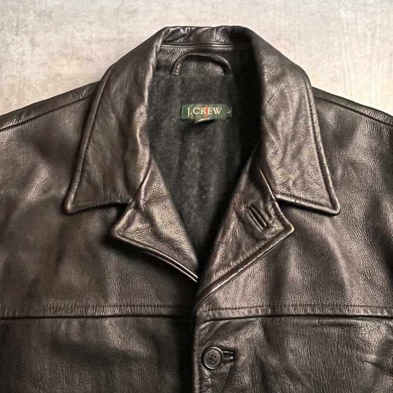 J.CREW（ジェイクルー） 90'S J.CREW Leather Car Coat BROWN/L 90年代