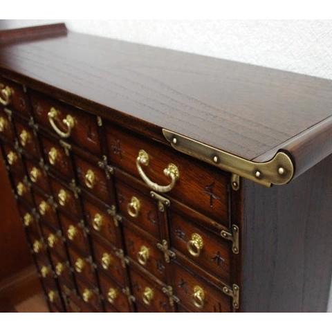 特価！アンティーク調ブラウン李朝式 薬箪笥 李朝家具 けやき造り薬