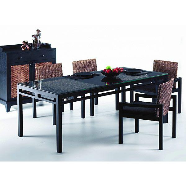 大型 ダイニング テーブル ガラス 天板 高品質 ウォーターヒヤシンス