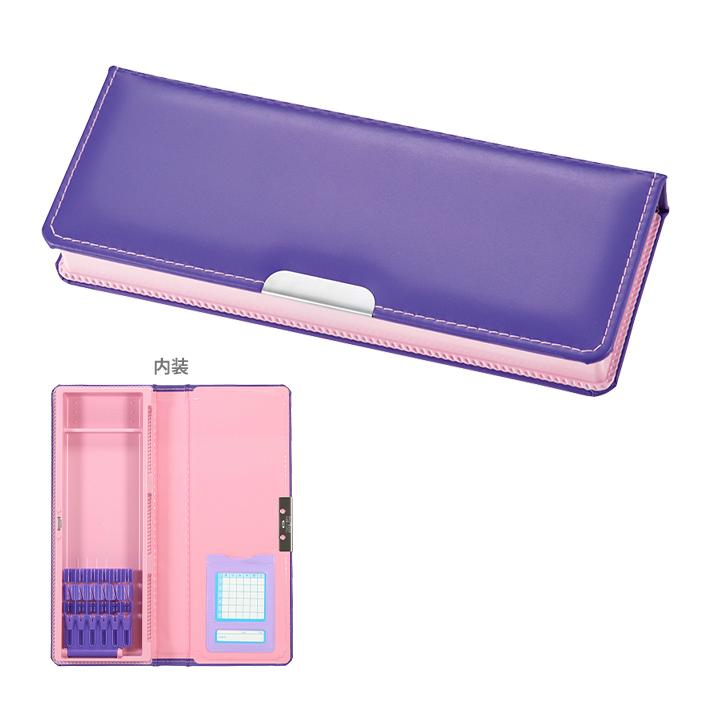 クツワ 筆箱 片面 クラリーノ バイオレット CX302VL 新入学文具 [M便 1