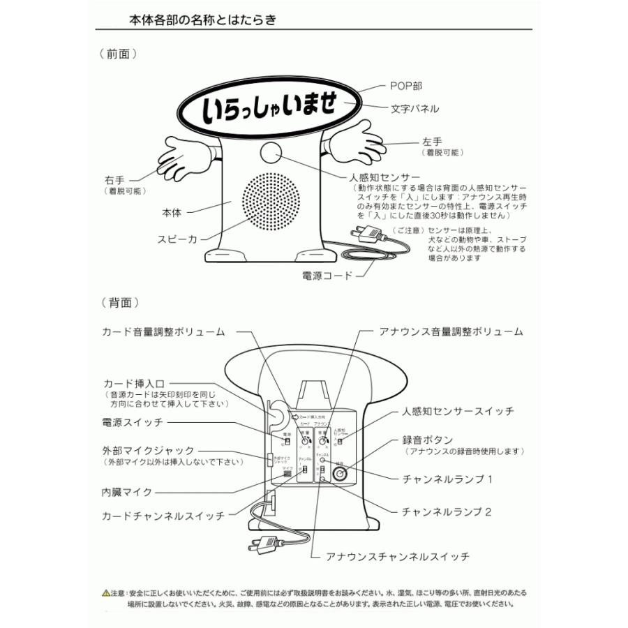 群馬電機 呼び込み君 （POP付き LED有） MC-F05 IC録再付き表示器 人感