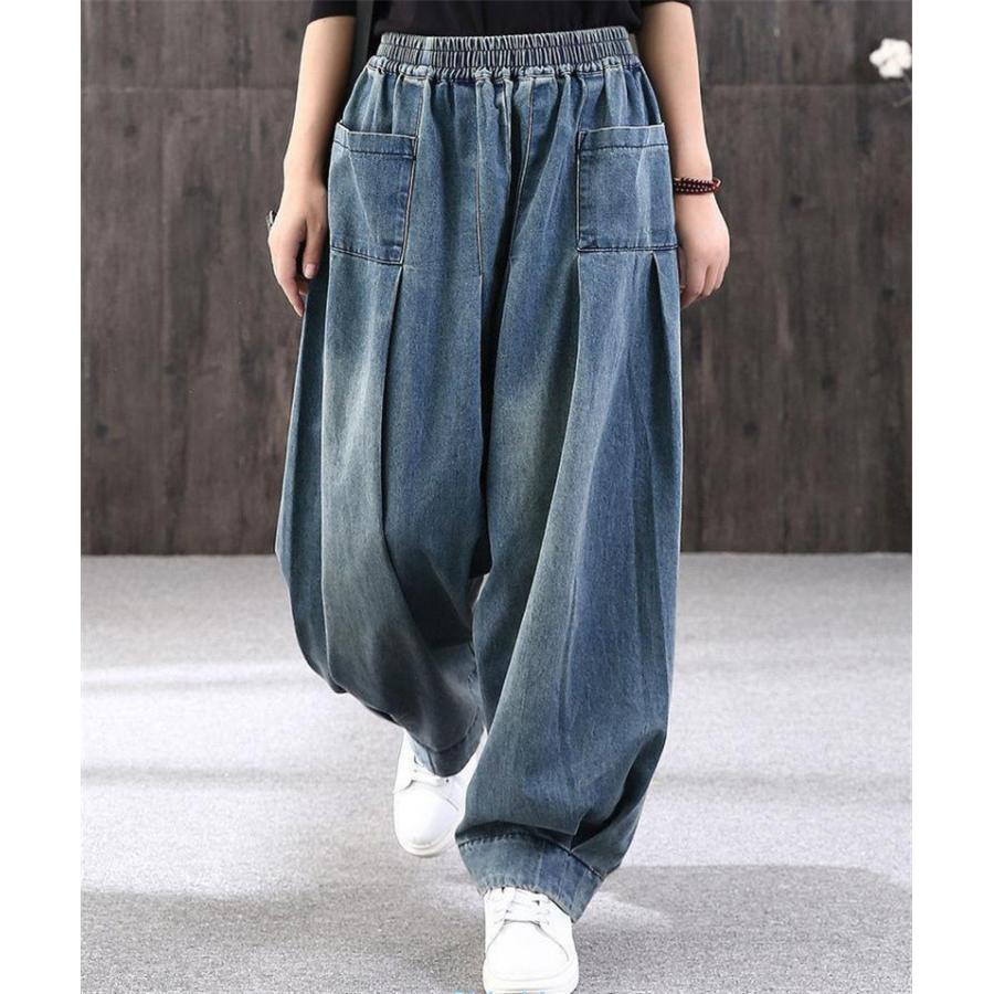 爆買 デニムパンツ サルエルパンツ レディース ジーンズ テーパード