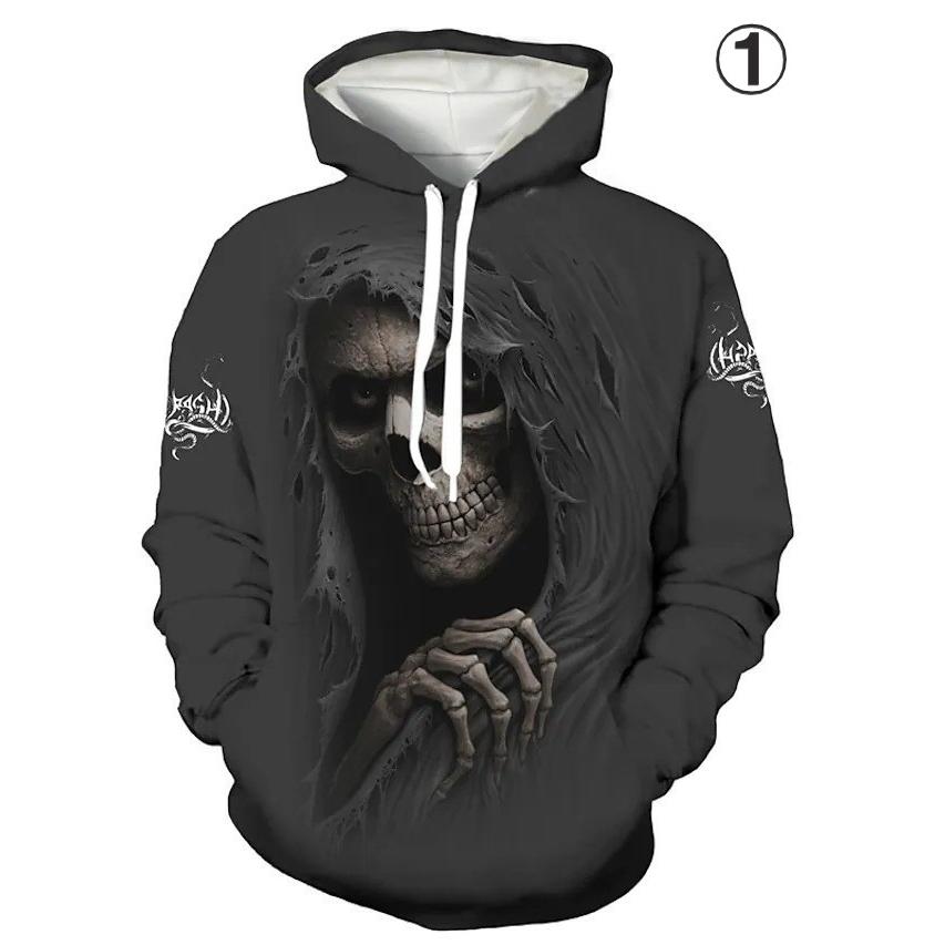 フード付き ドクロ パーカー アウター 防寒 髑髏 骸骨 ガイコツ 骨