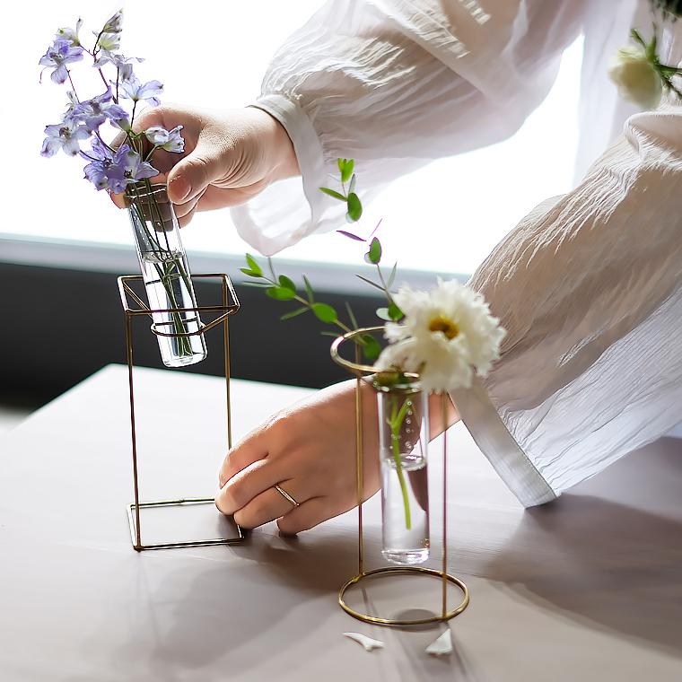 PIKE ピケ スタンドブラスベース フラワーベース 花瓶 一輪挿し ガラス