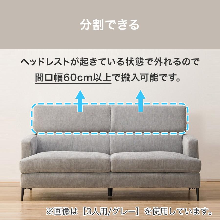 ニトリ（NITORI） ソファー ソファ 3人掛け 布張りソファ(サザーラ GY