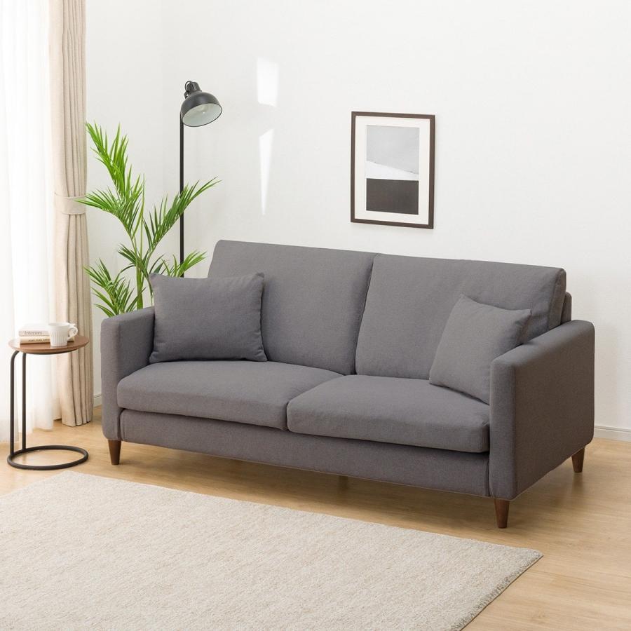 美品 ニトリグレー 3人掛けソファ 布張りタイプ (MK02 KD LGY) ニトリ