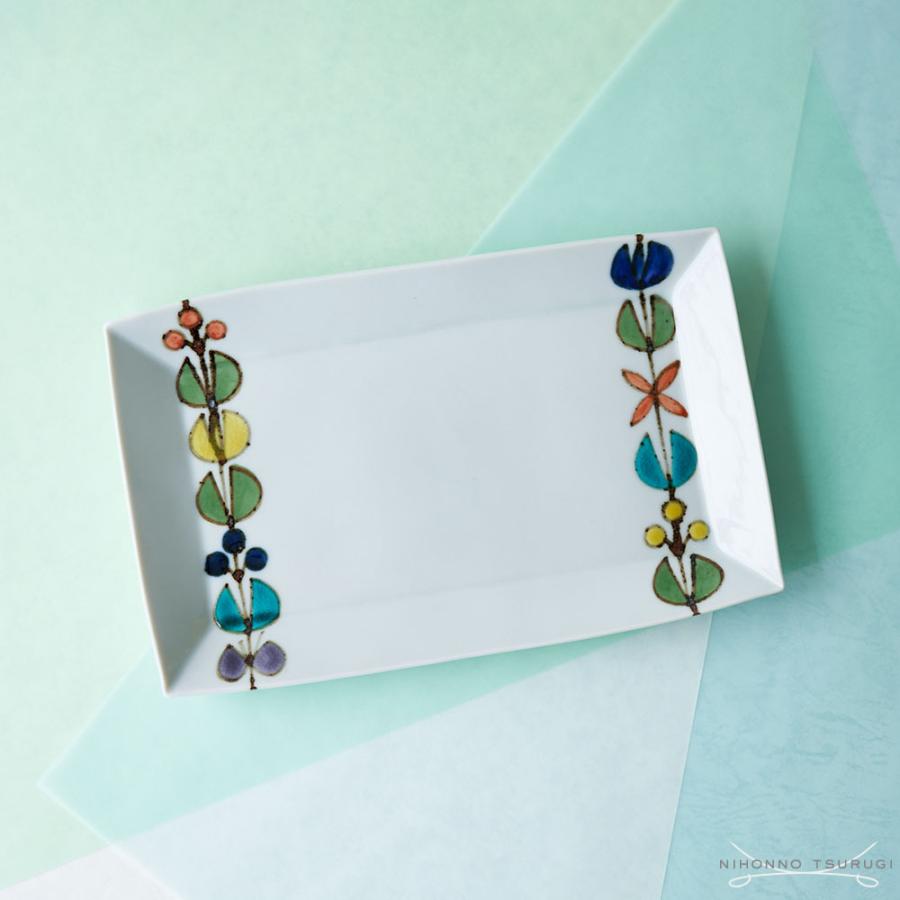 徳永遊心窯 色絵花繋ぎ 長角皿（高台無） : 輸入ブランド洋食器専門店2