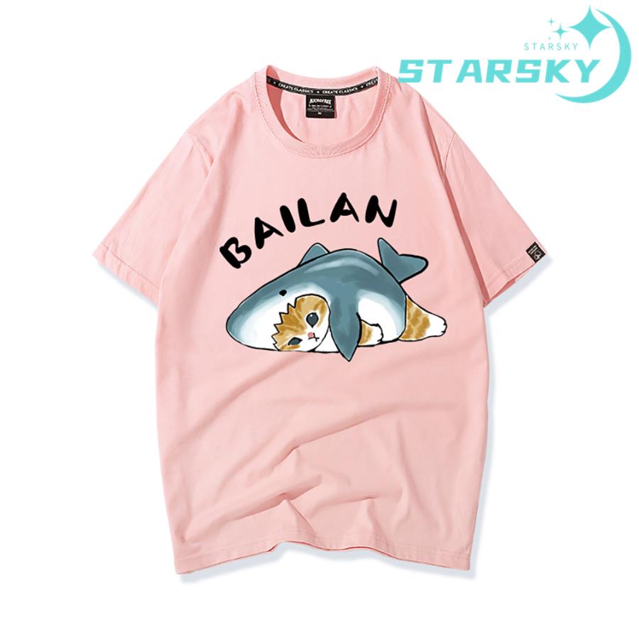 サメにゃん サメ猫 Tシャツ プリントシャツ 大きいサイズ対応 ティ