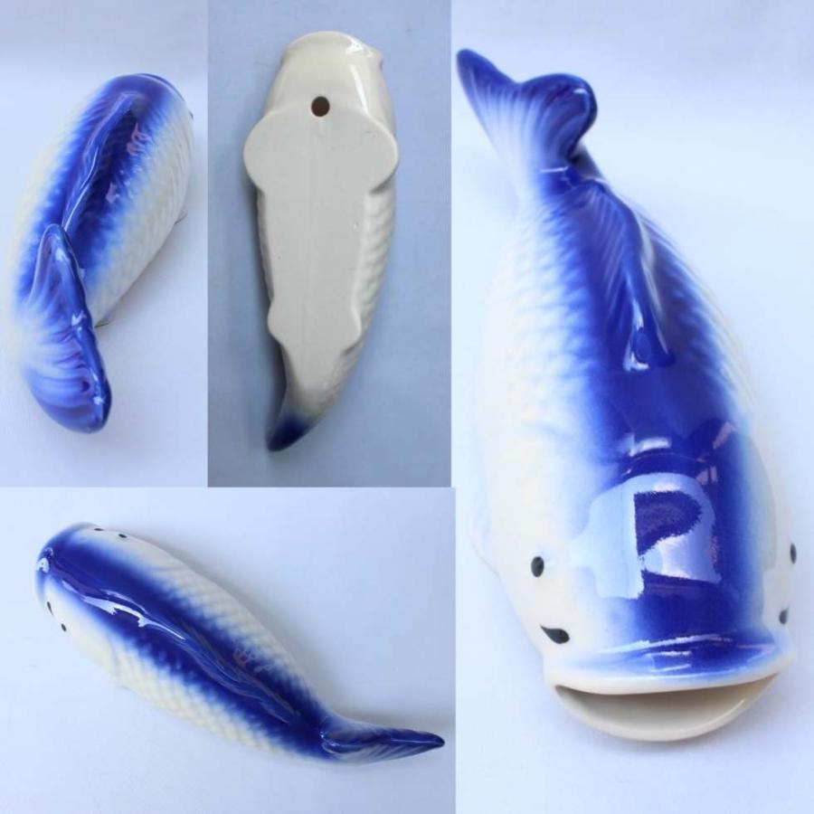 鯉の掛け花 青 陶器製 鯉 花瓶 壁掛け式 : 二宮仏壇 - 通販 - Yahoo