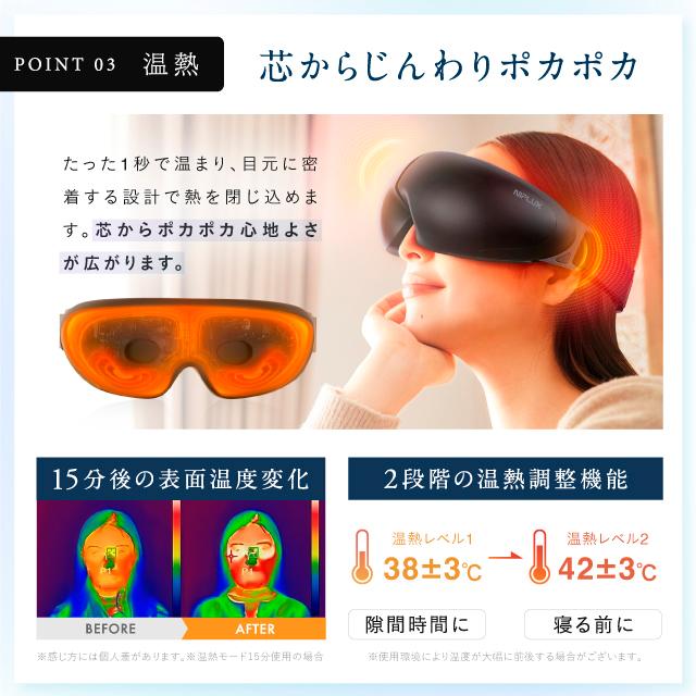NIPLUX アイマッサージャー EMSホットアイマスク NIPLUX EMS EYE RELAX