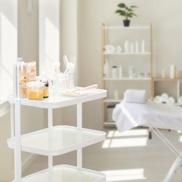 7BEAUTY（7ビューティー） ガラスワゴン Puro 4段 幅49.5×奥行34.5×高