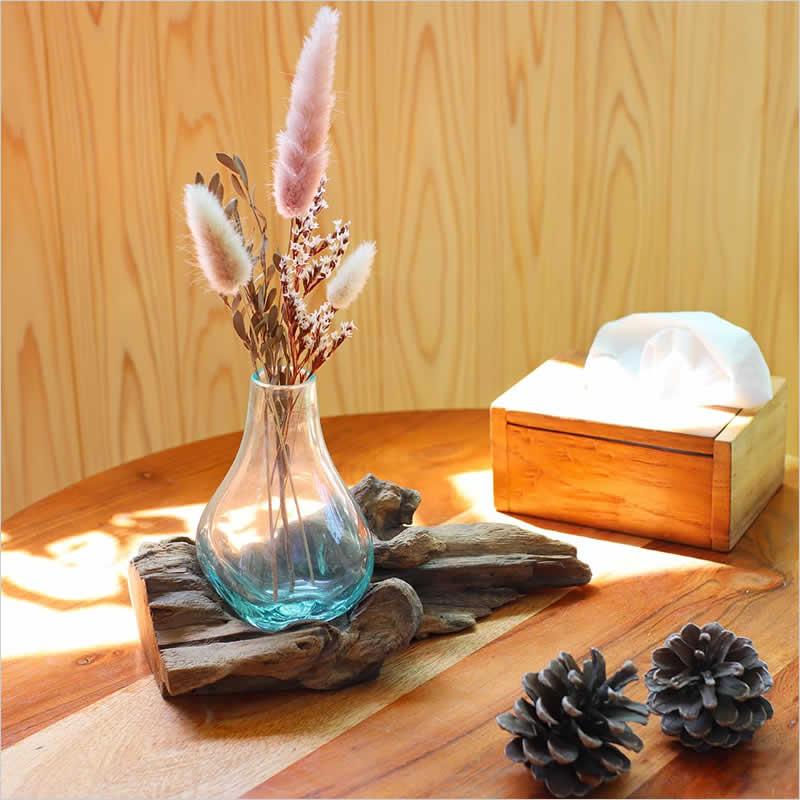 古木手吹ガラス 一輪 一輪挿し フラワーベース 花瓶 花器 テラリウム