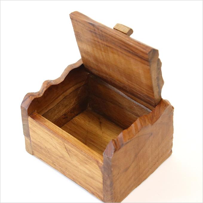ボックス ウェービー ミニ 木製 小物入れ 木 無垢 アジアン雑貨 宝箱