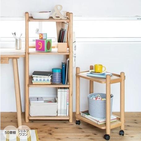 オープンシェルフ 幅50cm 本棚 木製 天然木 オーク無垢材 オイル塗装 4