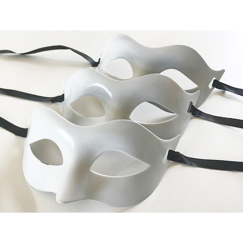 ベネチアン マスク 3枚セット / ホワイト ブラック マスケラ 仮面 舞踏
