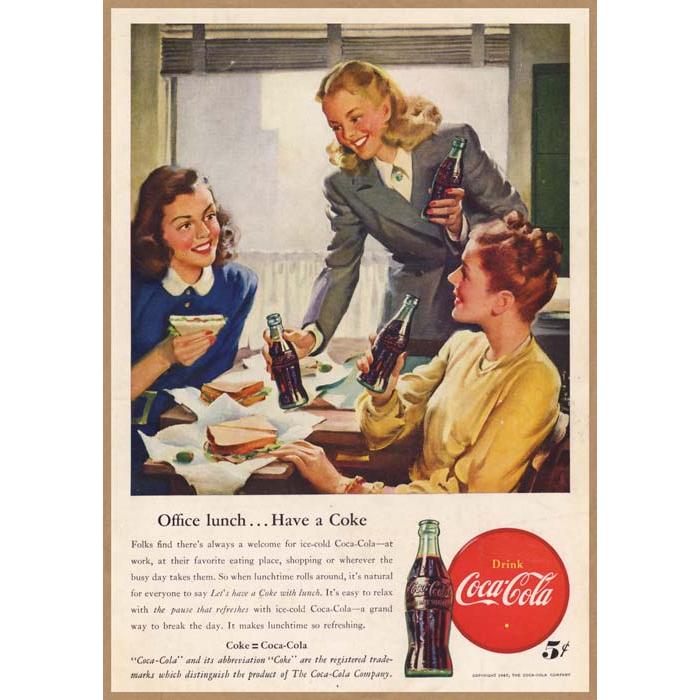 Coca-Cola レトロミニポスター B5サイズ 複製広告 ◇ コカコーラ