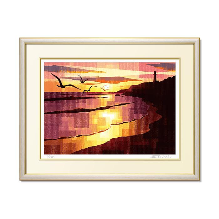 油絵 絵画インテリア 絵 F4-072212 風景 朝陽 夕陽 油絵 絵画