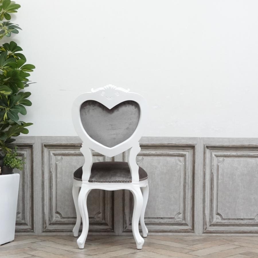 シャビーシック 家具 チェア ロココ調家具 ハートチェア ブラウン