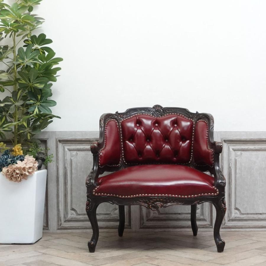 アンティーク】昭和レトロ レザー アームチェア 一人掛けソファ 椅子