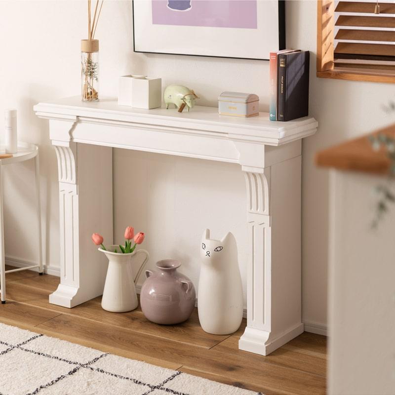 マントルピース ホワイト 韓国風 アンティーク風 シャビーシック