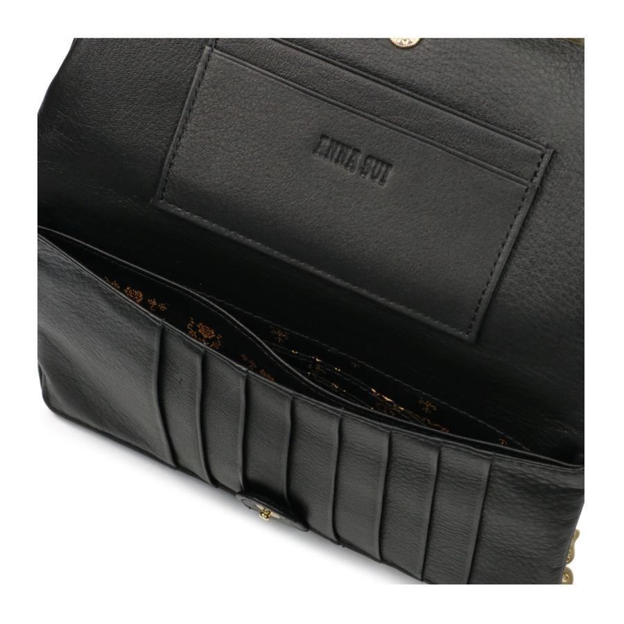 ANNA SUI（アナスイ） 長財布 二つ折り 本革 猫 がま口 プレイング