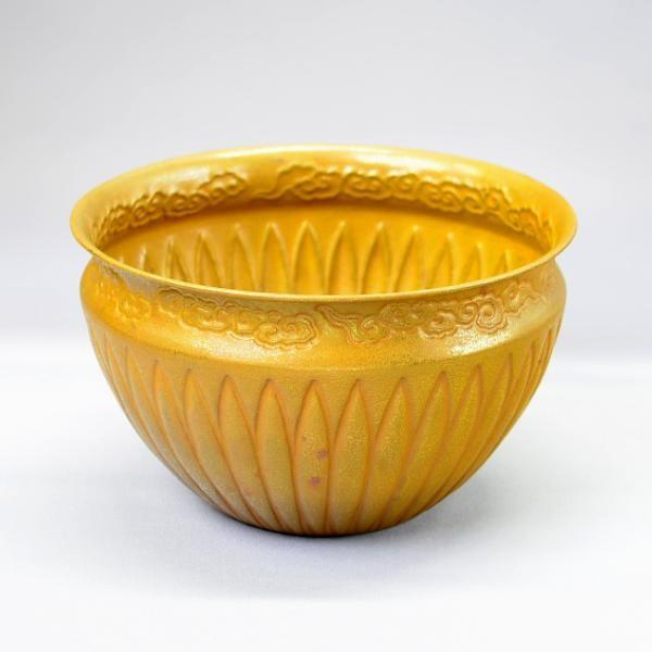 建水 茶道具 第11代 中川 浄益 作 モール 菊割 建水 : 茶道具専門店